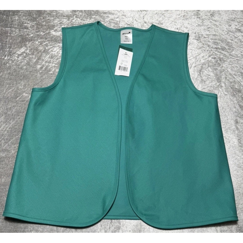 New with Tags-Girl Scouts Official Juniors Green Vest Size Large 14-16